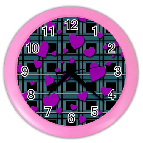 Purple love Color Wall Clocks from ArtsNow.com Front