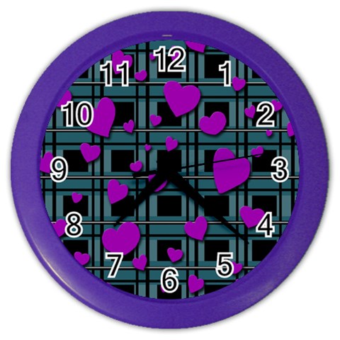 Purple love Color Wall Clocks from ArtsNow.com Front