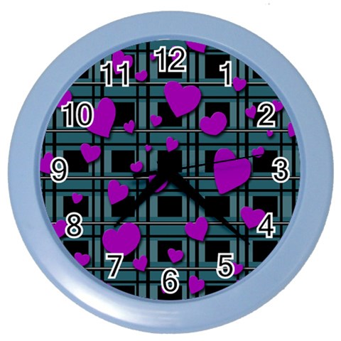 Purple love Color Wall Clocks from ArtsNow.com Front