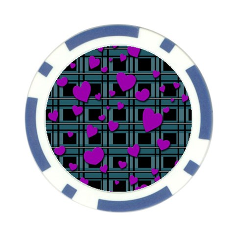 Purple love Poker Chip Card Guards from ArtsNow.com Front