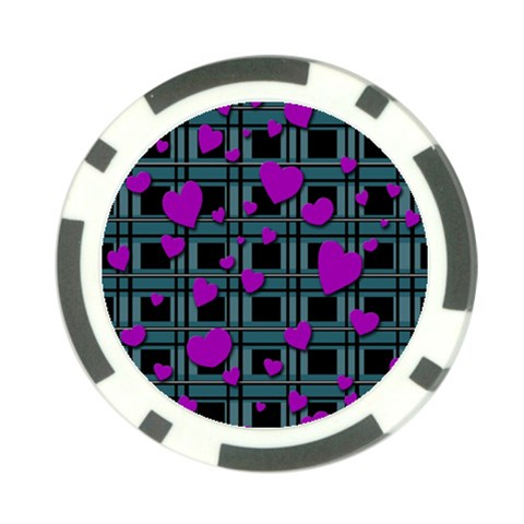 Purple love Poker Chip Card Guards from ArtsNow.com Back