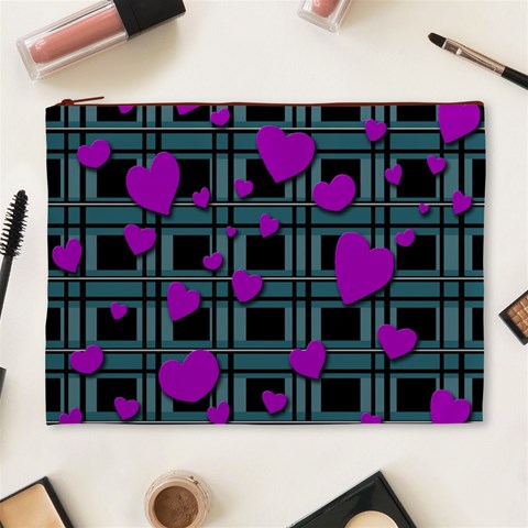 Purple love Cosmetic Bag (XL) from ArtsNow.com Front