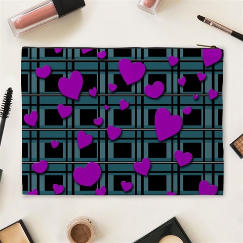 Purple love Cosmetic Bag (XL) from ArtsNow.com Back