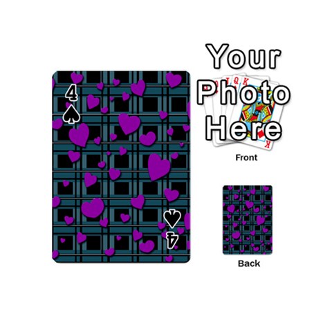 Purple love Playing Cards 54 (Mini)  from ArtsNow.com Front - Spade4