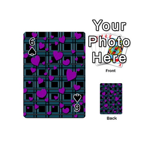 Purple love Playing Cards 54 (Mini)  from ArtsNow.com Front - Spade6