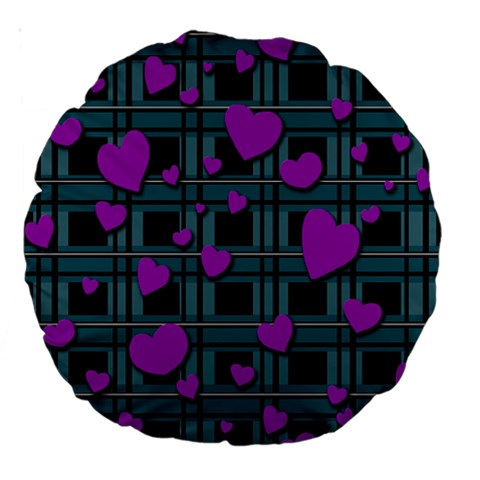 Purple love Large 18  Premium Round Cushions from ArtsNow.com Back