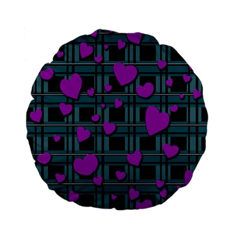 Purple love Standard 15  Premium Flano Round Cushions from ArtsNow.com Back