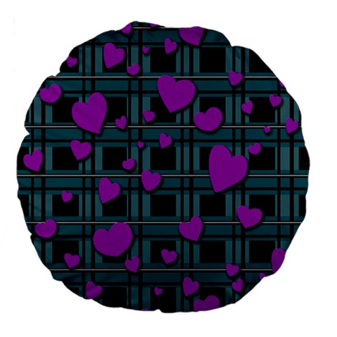 Purple love Large 18  Premium Flano Round Cushions from ArtsNow.com Back