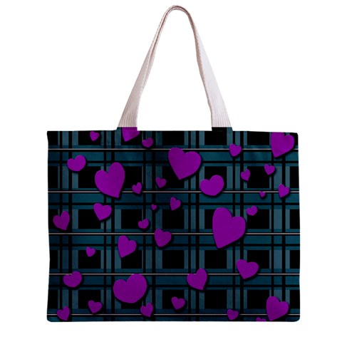 Purple love Zipper Mini Tote Bag from ArtsNow.com Back