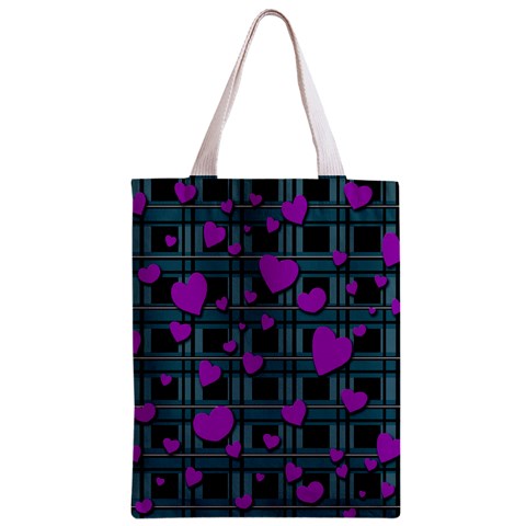 Purple love Zipper Classic Tote Bag from ArtsNow.com Back