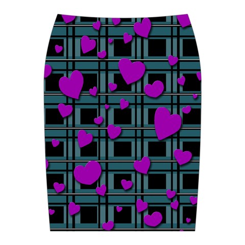 Purple love Midi Wrap Pencil Skirt from ArtsNow.com Back