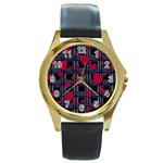 Decorative love Round Gold Metal Watch