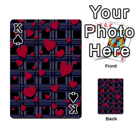 King Decorative love Playing Cards 54 Designs  from ArtsNow.com Front - SpadeK