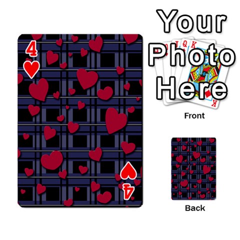 Decorative love Playing Cards 54 Designs  from ArtsNow.com Front - Heart4