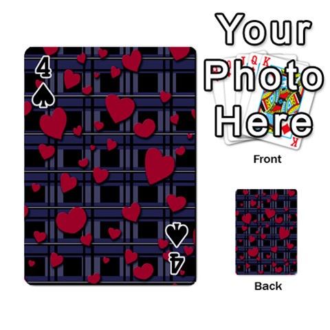 Decorative love Playing Cards 54 Designs  from ArtsNow.com Front - Spade4