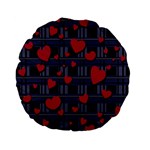 Decorative love Standard 15  Premium Flano Round Cushions