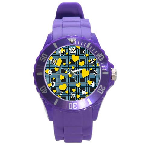 Love design Round Plastic Sport Watch (L) from ArtsNow.com Front