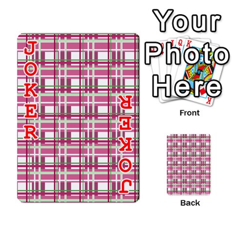 Pink plaid pattern Playing Cards 54 Designs  from ArtsNow.com Front - Joker2