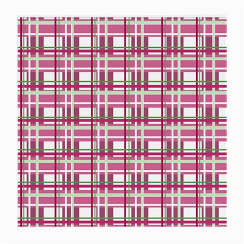 Pink plaid pattern Medium Glasses Cloth (2 Back