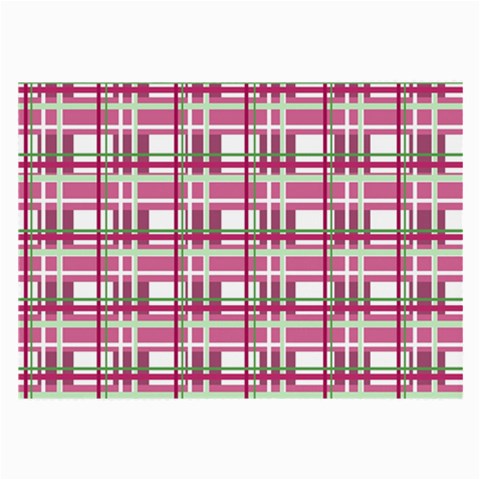 Pink plaid pattern Large Glasses Cloth (2 Back