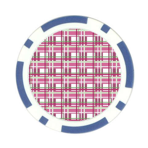 Pink plaid pattern Poker Chip Card Guards (10 pack)  from ArtsNow.com Front