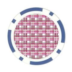 Pink plaid pattern Poker Chip Card Guards (10 pack)  from ArtsNow.com Back