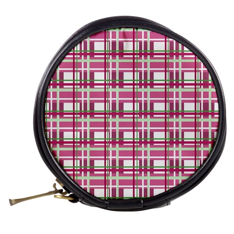 Pink plaid pattern Mini Makeup Bags from ArtsNow.com Back