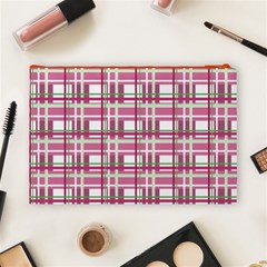 Pink plaid pattern Cosmetic Bag (Large)  from ArtsNow.com Back