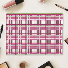 Pink plaid pattern Cosmetic Bag (XL) from ArtsNow.com Front