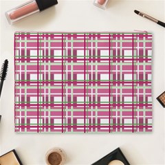 Pink plaid pattern Cosmetic Bag (XL) from ArtsNow.com Back