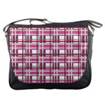 Pink plaid pattern Messenger Bags