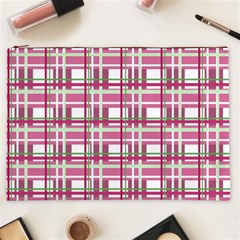 Pink plaid pattern Cosmetic Bag (XXL)  from ArtsNow.com Front