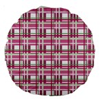 Pink plaid pattern Large 18  Premium Round Cushions