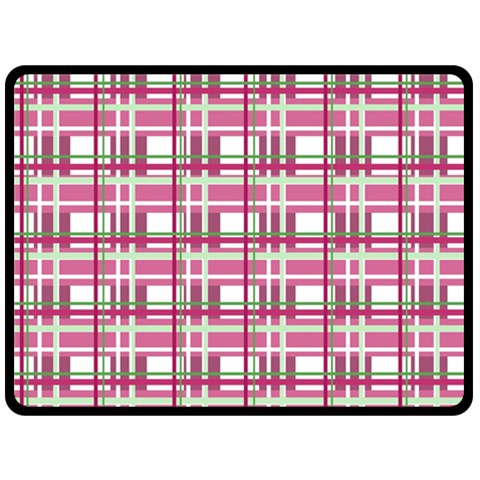 Pink plaid pattern Double Sided Fleece Blanket (Large)  from ArtsNow.com 80 x60  Blanket Back