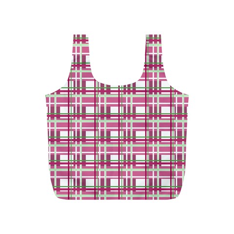 Pink plaid pattern Full Print Recycle Bags (S)  from ArtsNow.com Back