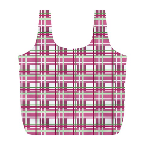 Pink plaid pattern Full Print Recycle Bags (L)  from ArtsNow.com Back