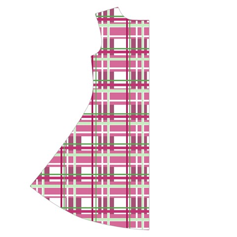 Pink plaid pattern Short Sleeve V Back Left