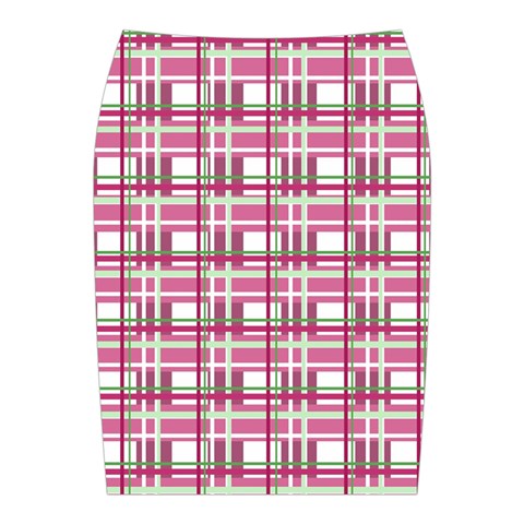 Pink plaid pattern Midi Wrap Pencil Skirt from ArtsNow.com Back