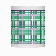 Green plaid pattern White Mugs from ArtsNow.com Center