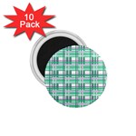 Green plaid pattern 1.75  Magnets (10 pack) 