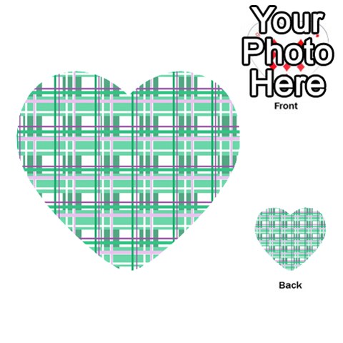 Green plaid pattern Playing Cards 54 (Heart)  from ArtsNow.com Back