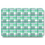 Green plaid pattern Large Doormat 