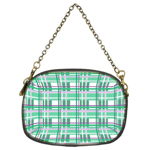 Green plaid pattern Chain Purses (Two Sides)  from ArtsNow.com Back