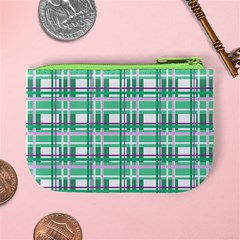 Green plaid pattern Mini Coin Purses from ArtsNow.com Back