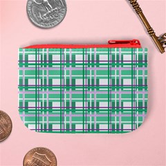 Green plaid pattern Mini Coin Purses from ArtsNow.com Back