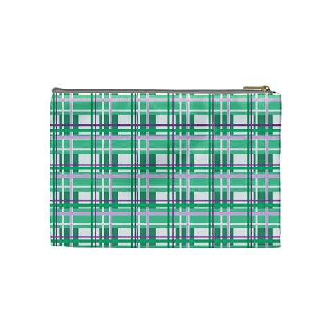 Green plaid pattern Cosmetic Bag (Medium)  from ArtsNow.com Back