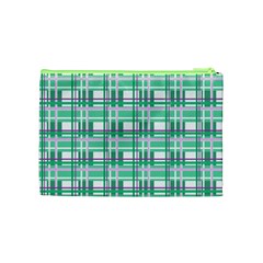 Green plaid pattern Cosmetic Bag (Medium)  from ArtsNow.com Back