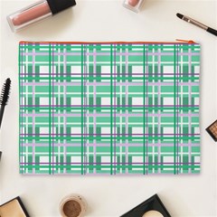 Green plaid pattern Cosmetic Bag (XL) from ArtsNow.com Back