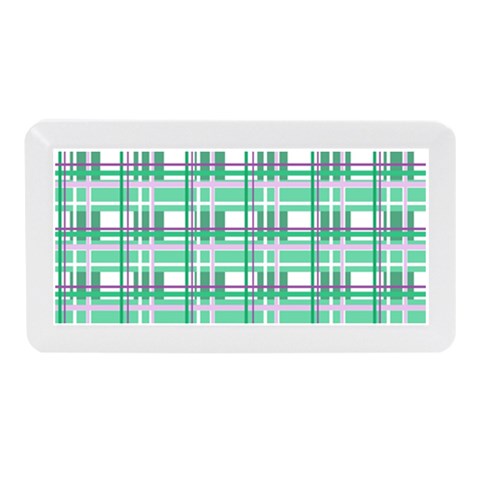 Green plaid pattern Memory Card Reader (Mini) from ArtsNow.com Front