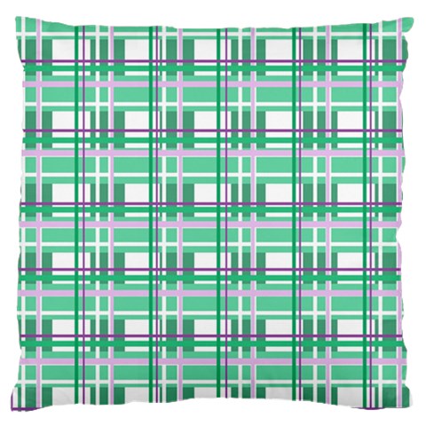 Green plaid pattern Large Cushion Case (Two Sides) from ArtsNow.com Back